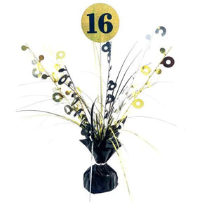 Alpen Decrotex Centrepiece Weight 16 Birthday Black Gold 165g 207373