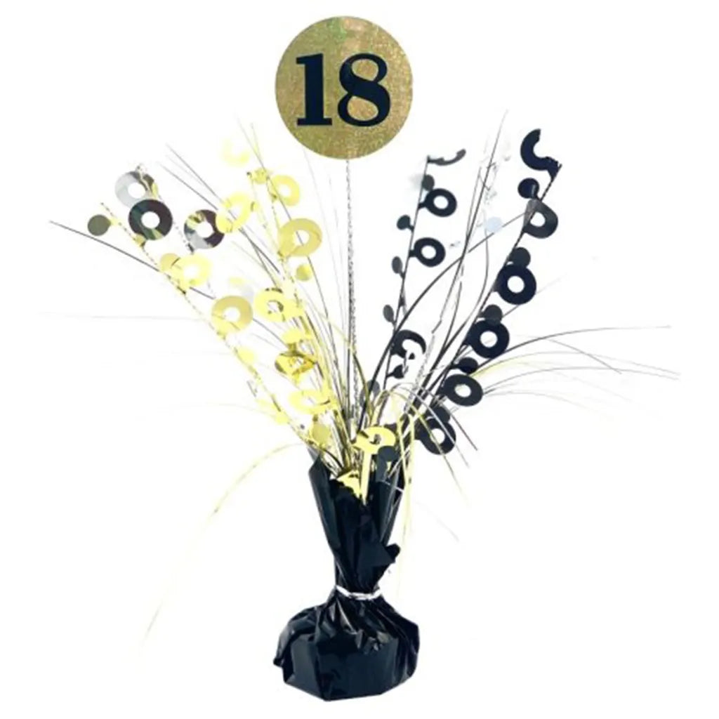 Alpen Decrotex Centrepiece Weight 18 Birthday Black Gold 165g 207374