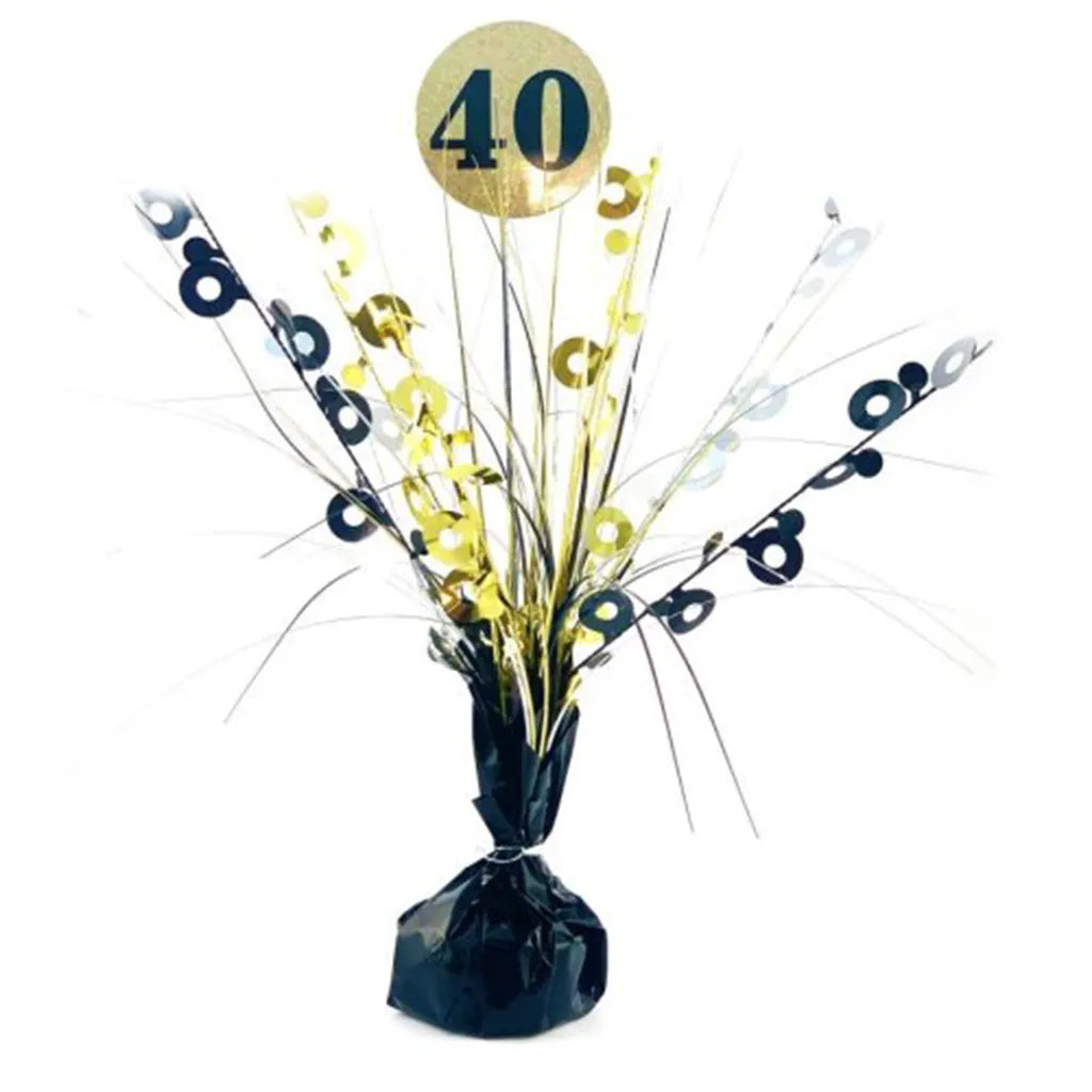 Alpen Decrotex Centrepiece Weight 40 Birthday Black Gold 165g 207377