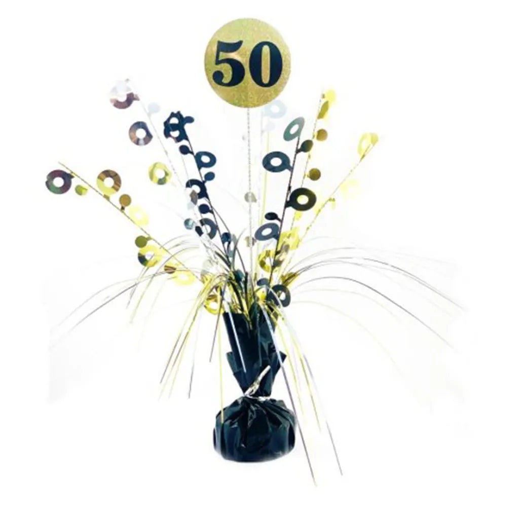 Alpen Decrotex Centrepiece Weight 50 Birthday Black Gold 165g 207378
