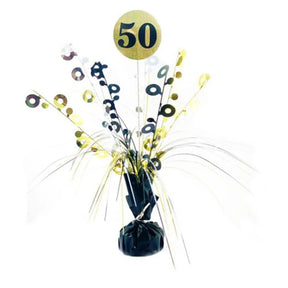 Alpen Decrotex Centrepiece Weight 50 Birthday Black Gold 165g 207378