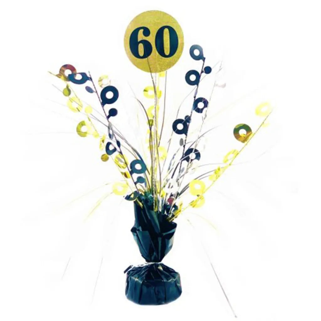 Alpen Decrotex Centrepiece Weight 60 Birthday Black Gold 165g 207379