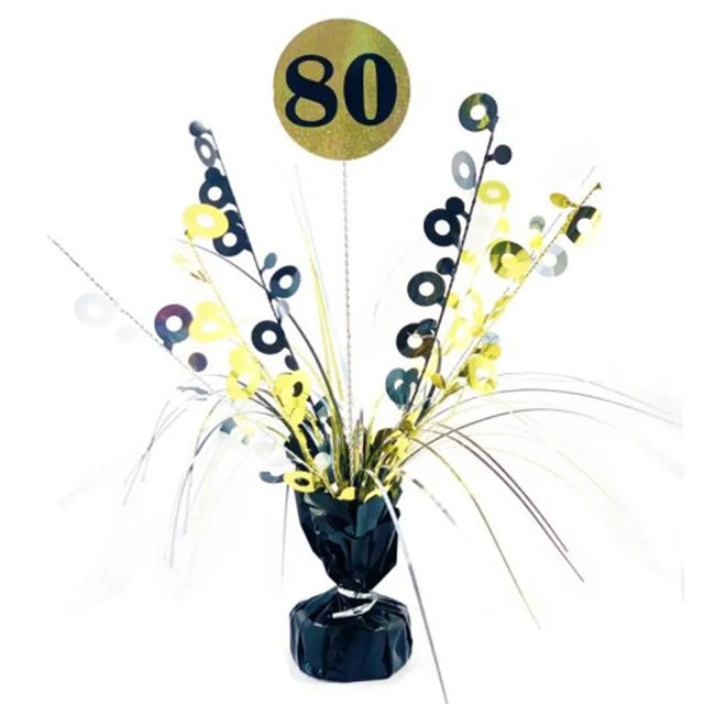 Alpen Decrotex Centrepiece Weight 80 Birthday Black Gold 165g 207381