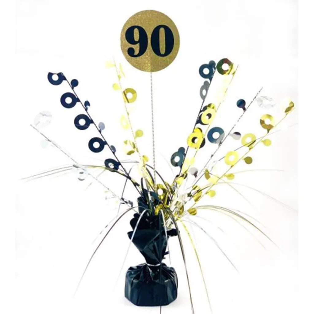 Alpen Decrotex Centrepiece Weight 90 Birthday Black Gold 165g 207382