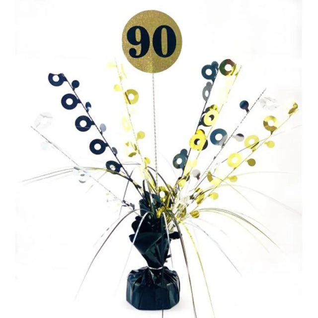 Alpen Decrotex Centrepiece Weight 90 Birthday Black Gold 165g 207382