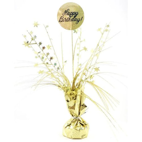 Alpen Decrotex Centrepiece Weight Happy Birthday Gold 165g 207304