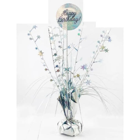 Alpen Decrotex Centrepiece Weight Happy Birthday Silver 165g 207300