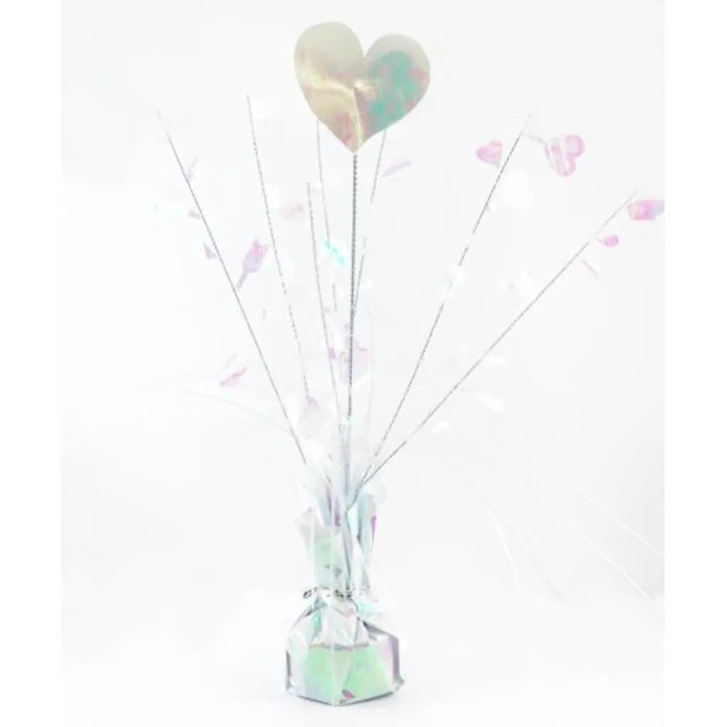 Alpen Decrotex Centrepiece Weight Iridescent White Heart 165g 207353