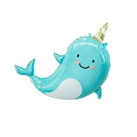 Alpen Decrotex Foil Balloon Blue Narwhal 71cm 214119