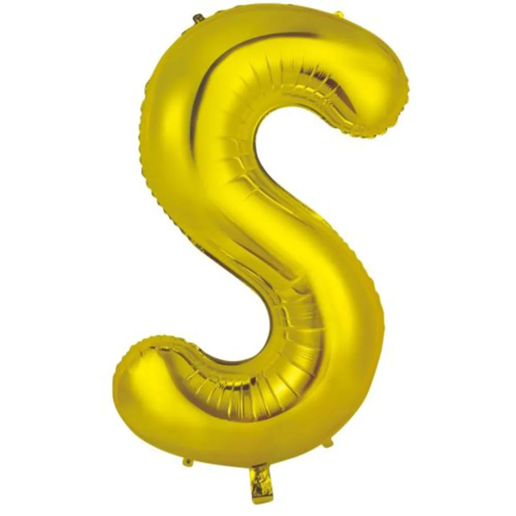 Alpen Decrotex Foil Balloon Letter S Gold 34in 213958