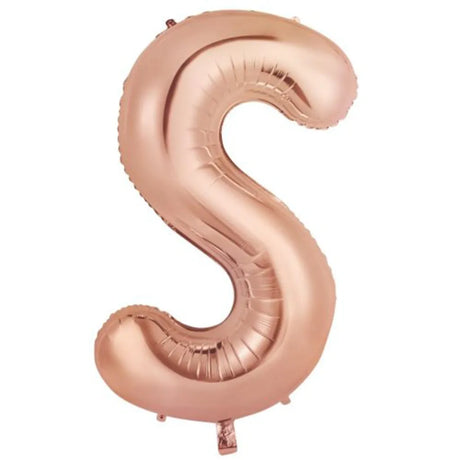 Alpen Decrotex Foil Balloon Letter S Rose Gold 34in 213988