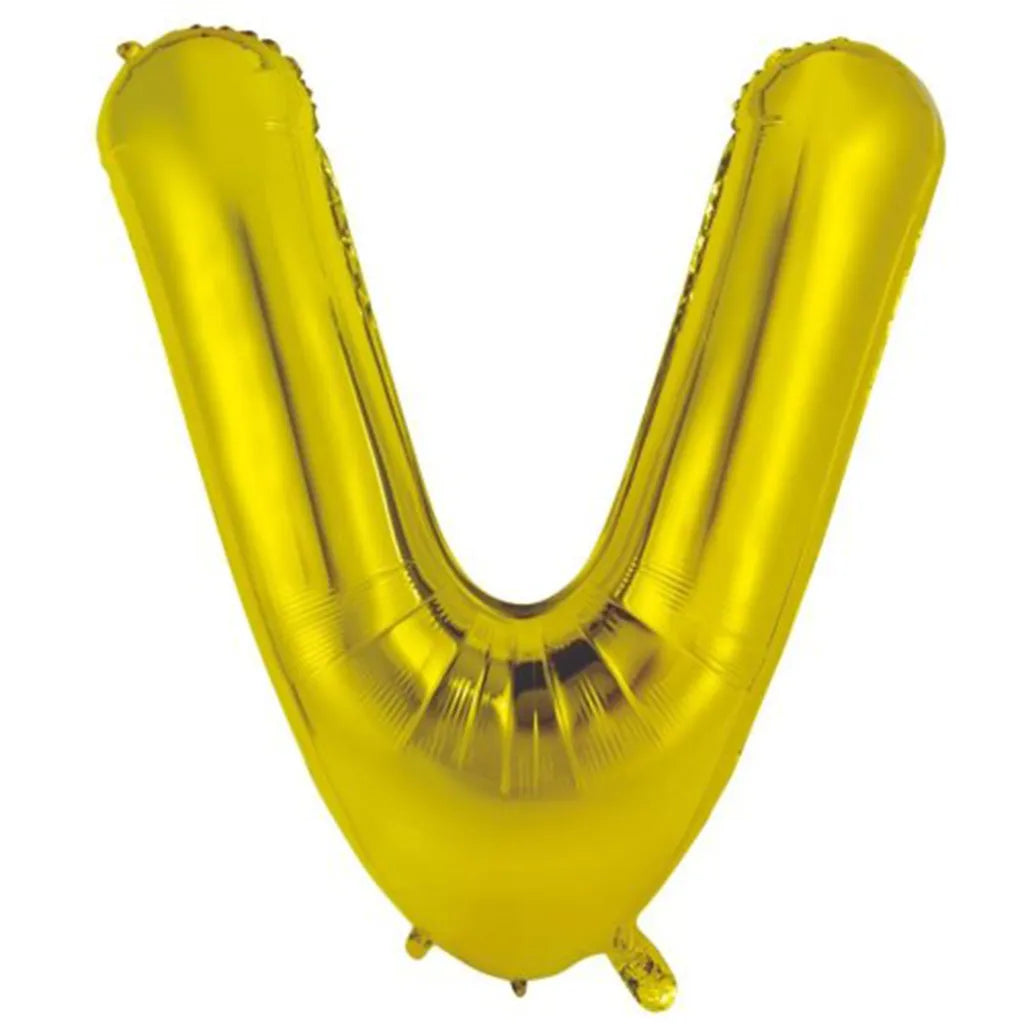 Alpen Decrotex Foil Balloon Letter V Gold 34in 213961