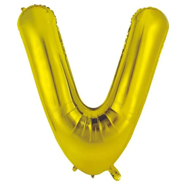 Alpen Decrotex Foil Balloon Letter V Gold 34in 213961