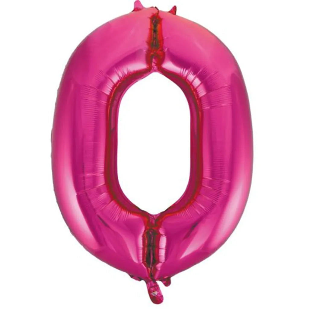 Alpen Decrotex Foil Balloon Number 0 Magenta 34in 213720