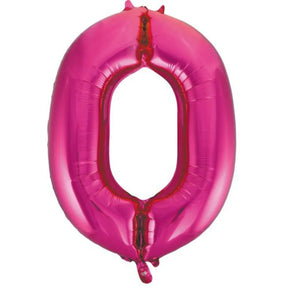 Alpen Decrotex Foil Balloon Number 0 Magenta 34in 213720