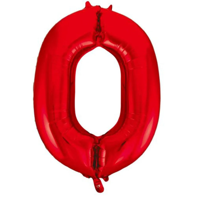 Alpen Decrotex Foil Balloon Number 0 Red 34in 213820