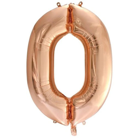 Alpen Decrotex Foil Balloon Number 0 Rose Gold 34in 213740