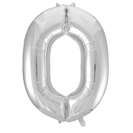 Alpen Decrotex Foil Balloon Number 0 Silver 34in 213700