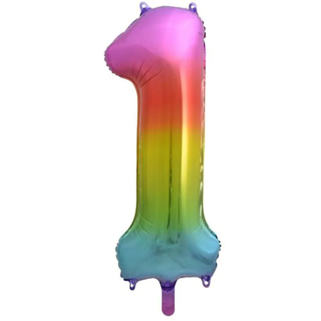 Alpen Decrotex Foil Balloon Number 1 Rainbow 34in 213771