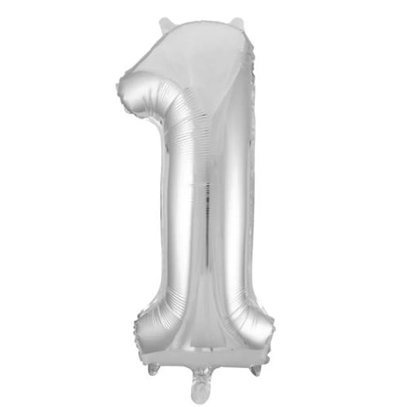 Alpen Decrotex Foil Balloon Number 1 Silver 34in 213701