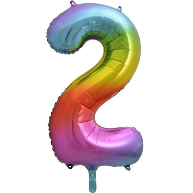 Alpen Decrotex Foil Balloon Number 2 Rainbow 34in 213772