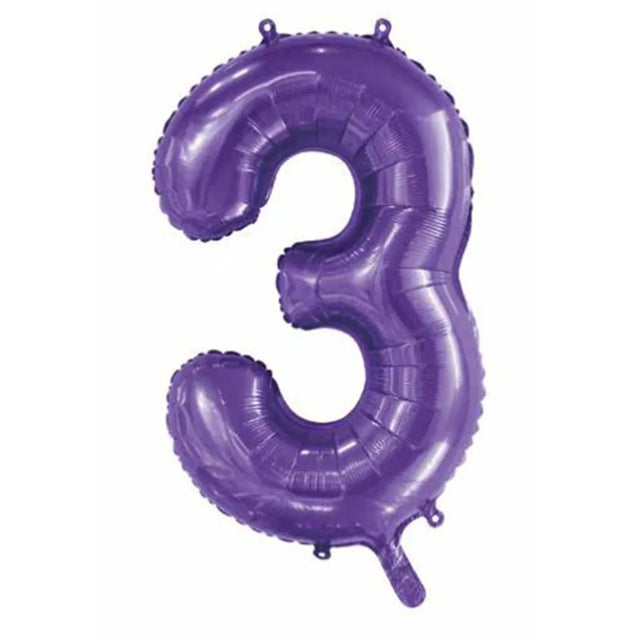 Alpen Decrotex Foil Balloon Number 3 Purple 34in 213843
