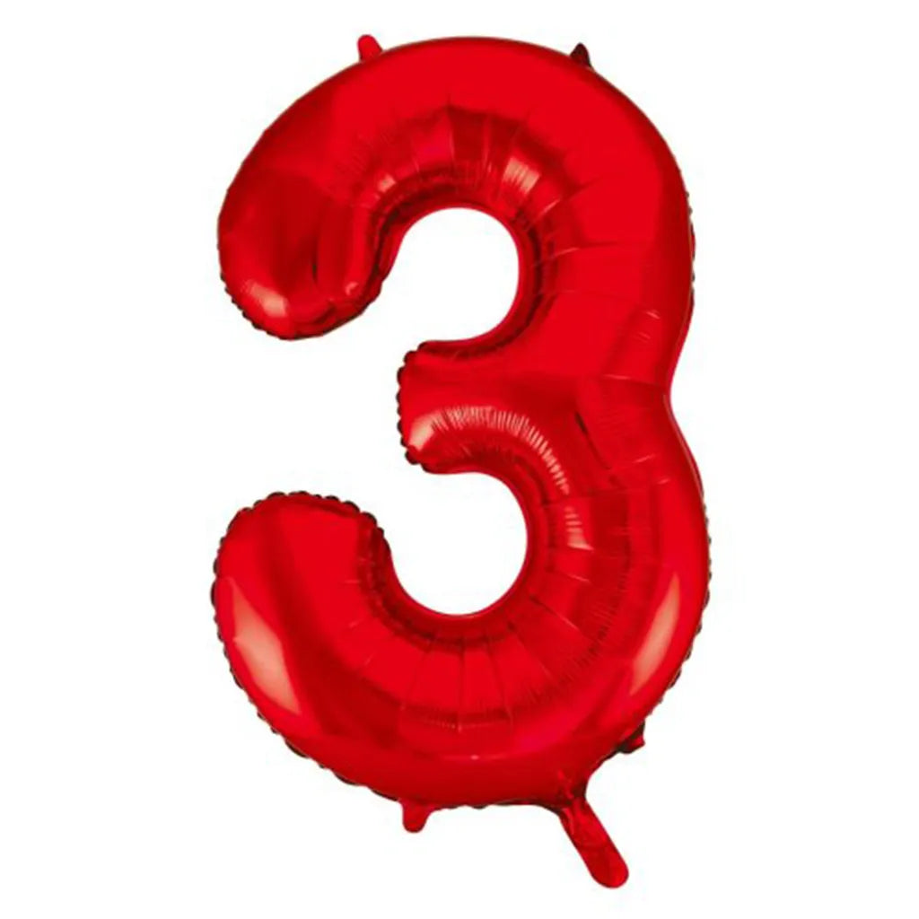 Alpen Decrotex Foil Balloon Number 3 Red 34in 213823
