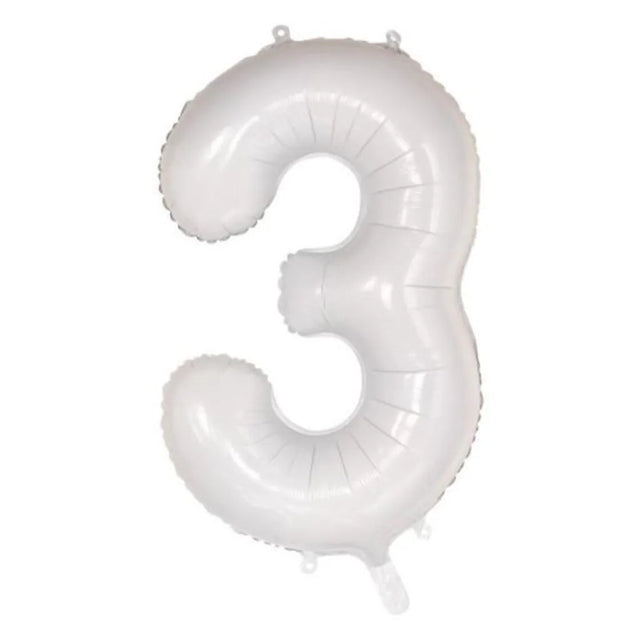 Alpen Decrotex Foil Balloon Number 3 White 34in 213803