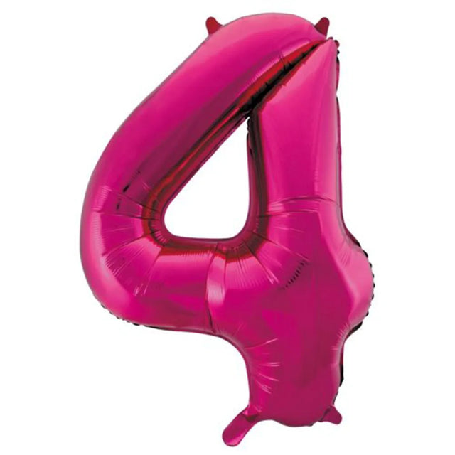 Alpen Decrotex Foil Balloon Number 4 Magenta 34in 213724