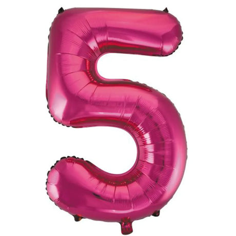 Alpen Decrotex Foil Balloon Number 5 Magenta 34in 213725