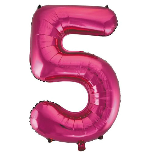 Alpen Decrotex Foil Balloon Number 5 Magenta 34in 213725
