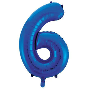 Alpen Decrotex Foil Balloon Number 6 Blue 34in 213736