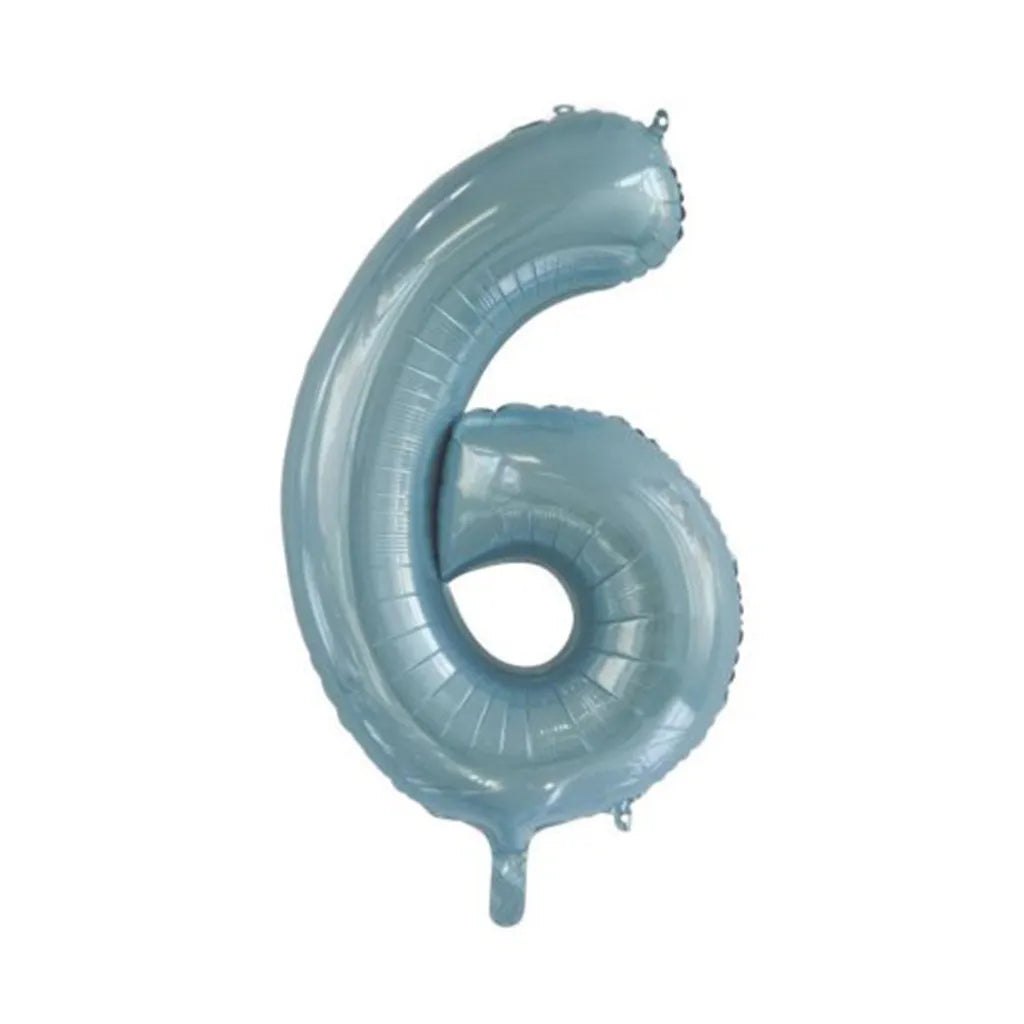 Alpen Decrotex Foil Balloon Number 6 Light Blue 34in 213756