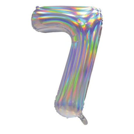 Alpen Decrotex Foil Balloon Number 7 Iridescent Silver 34in 213677