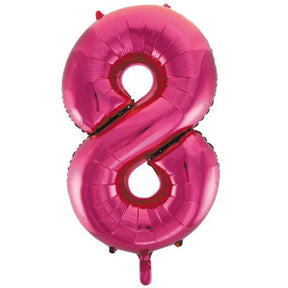 Alpen Decrotex Foil Balloon Number 8 Magenta 34in 213728