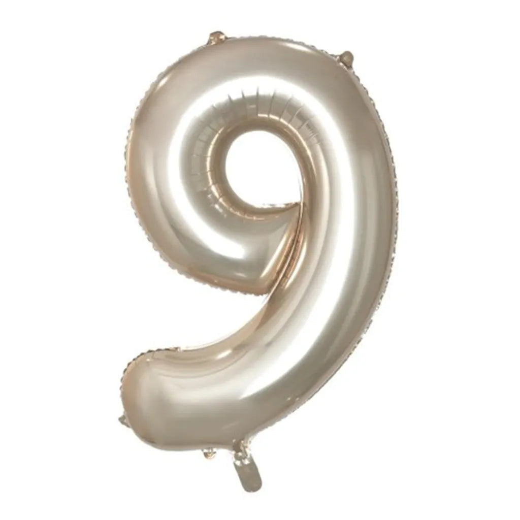 Alpen Decrotex Foil Balloon Number 9 Champagne 34in 213699