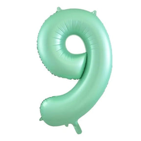 Alpen Decrotex Foil Balloon Number 9 Matte Mint 34in 213889