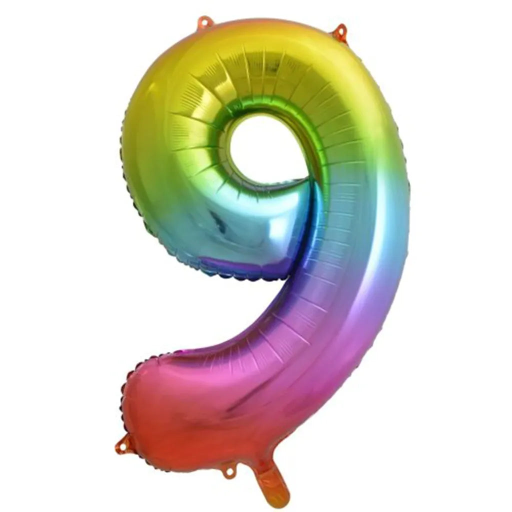 Alpen Decrotex Foil Balloon Number 9 Rainbow 34in 213779