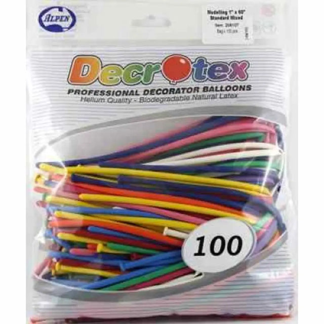 Alpen Decrotex Latex Ballloon Modeller 160 Fashion Mix 100Pk 206107