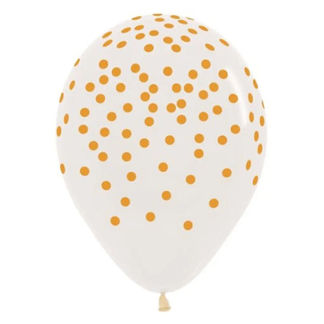 Alpen Decrotex Latex Balloon Crystal Gold Confetti 30cm 50Pk 222188