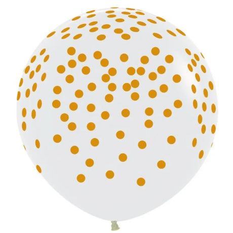 Alpen Decrotex Latex Balloon Crystal Gold Confetti 90cm 3Pk 222416