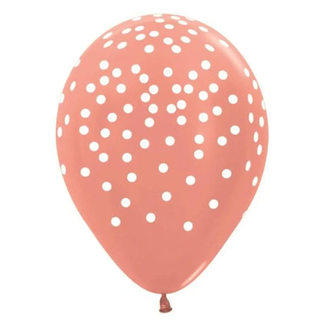 Alpen Decrotex Latex Balloon Metallic Rose Gold Confetti 30cm 50Pk 222196