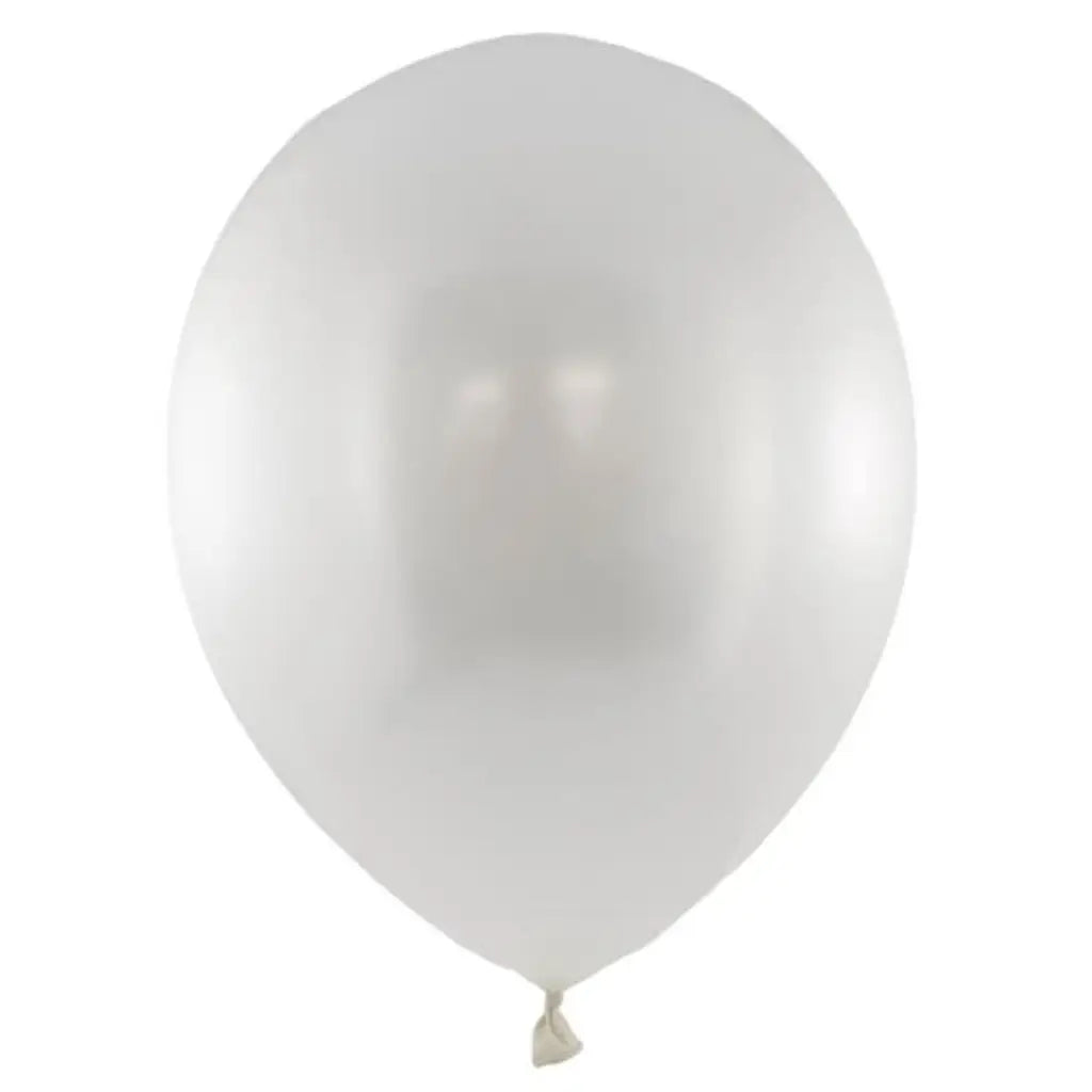 Alpen Decrotex Latex Balloon Metallic White 30cm 100Pk 203236