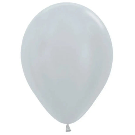Alpen Decrotex Latex Balloon Satin Silver 12cm 100Pk 206221