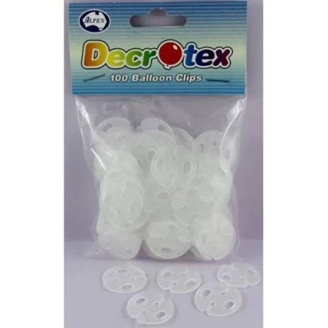 Alpen Decrotex Round Balloon Clips 100Pk 203511