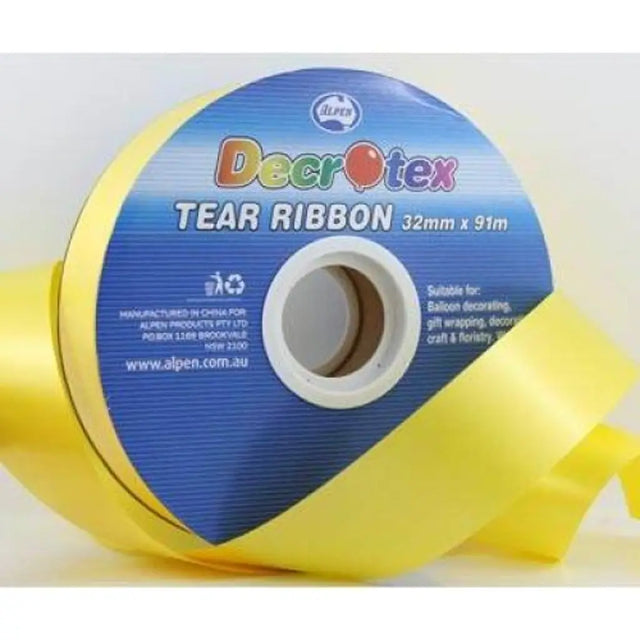 Alpen Decrotex Tear Ribbon Yellow 32mmX91m 205505