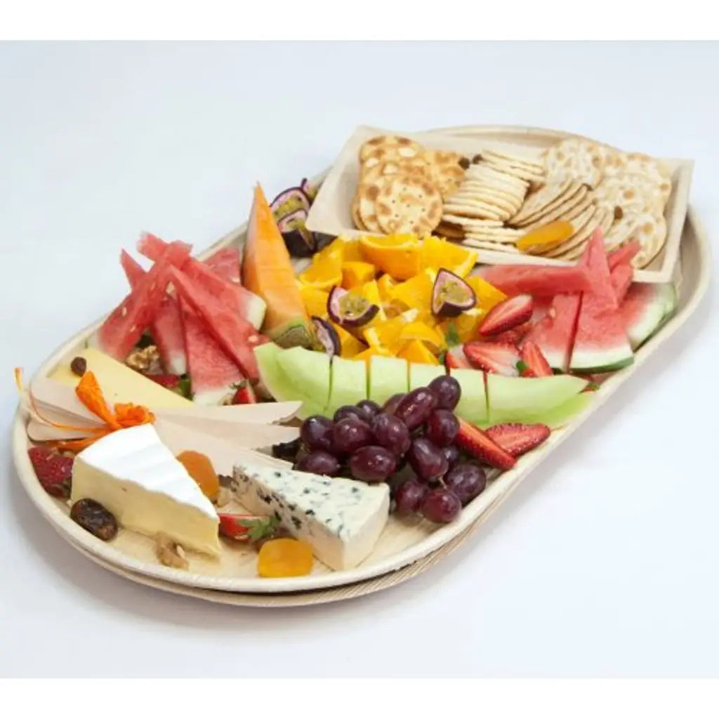 Alpen Eco Collection Palm Leaf Platters Natural 22x12in 2Pk 461261