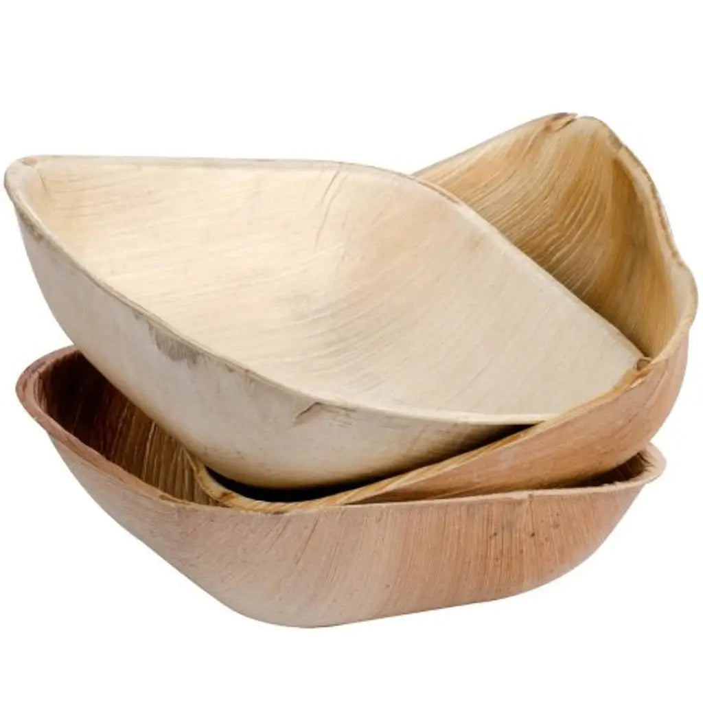 Alpen Eco Collection Palm Leaf Square Bowls Natural 5in 10Pk 461231