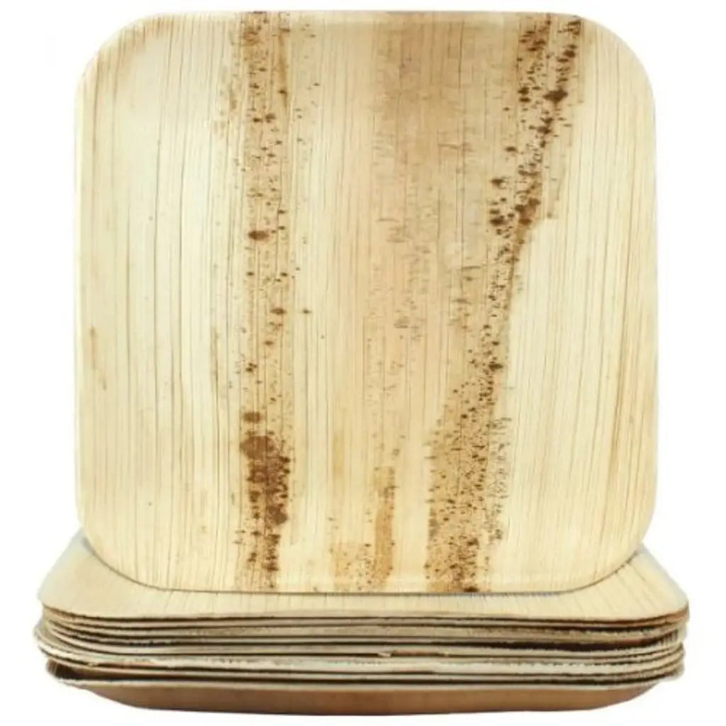 Alpen Eco Collection Palm Leaf Square Plates Natural 10in 10Pk 461240