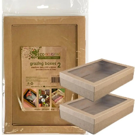 Alpen Eco Occasions Grazing Boxes Medium Kraft 360x252x80mm 2Pk 362117